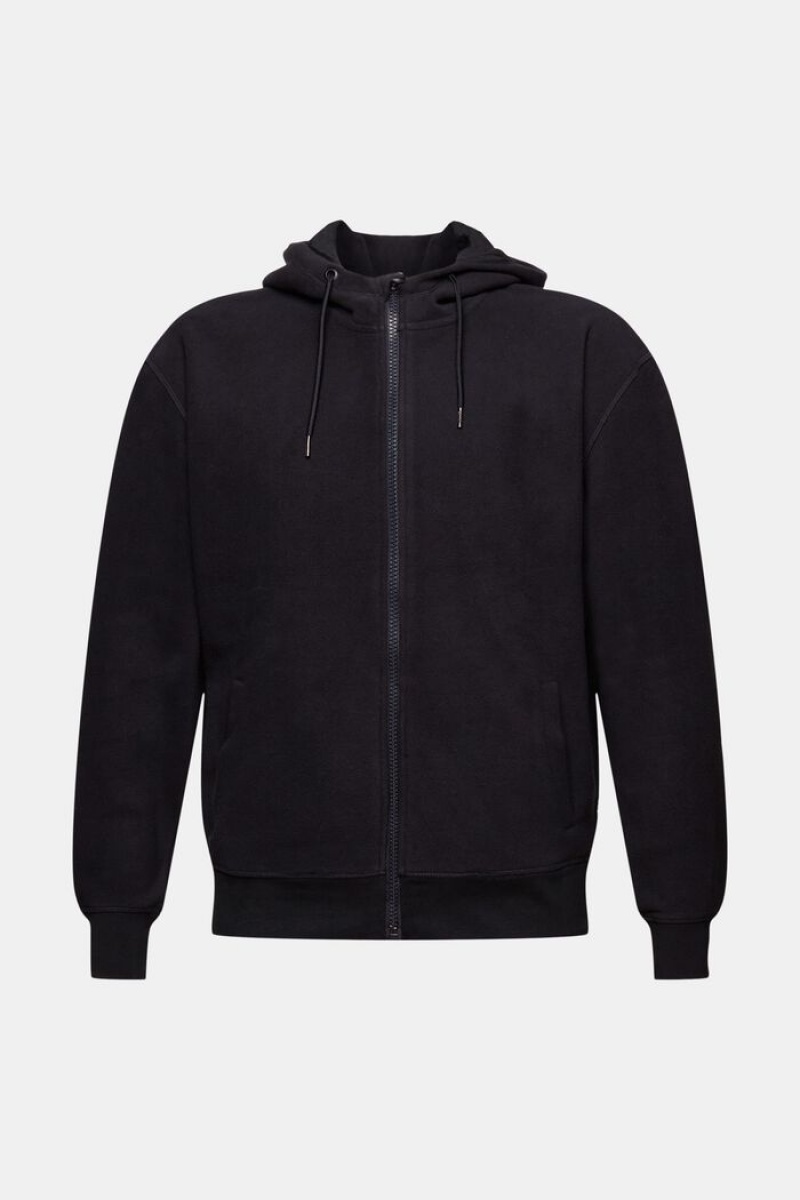 Pánské Mikina s Kapucí Esprit S Kapucí Fleece Černé | IHK719286