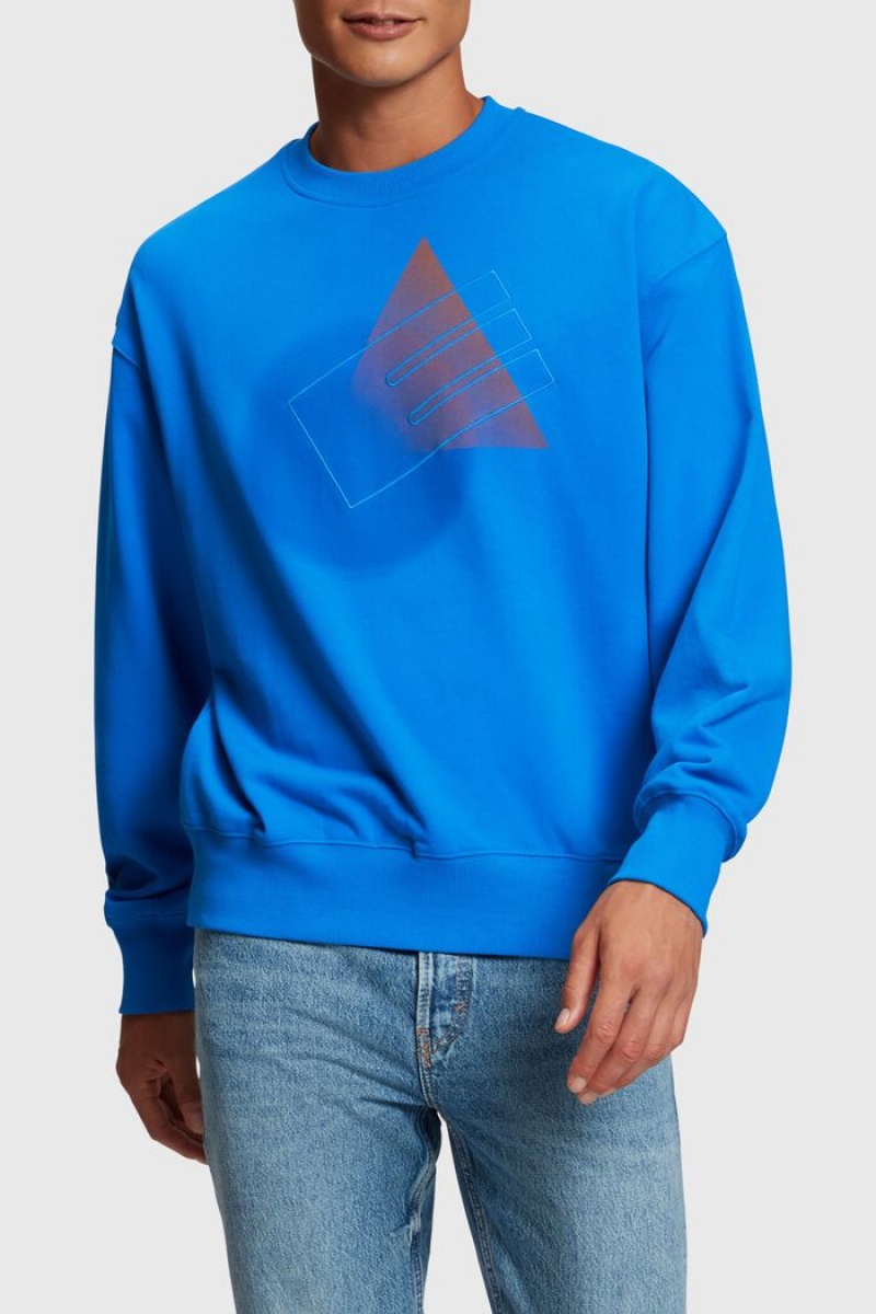 Pánské Mikiny Esprit Grafická Reunion Světle Blankyt | IAD763840