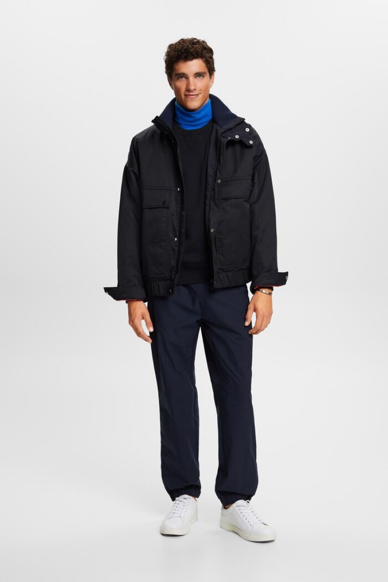Pánské Mikiny Esprit Logo Fleece Černé | MBT531764