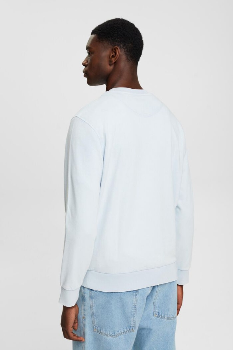 Pánské Mikiny Esprit Logo Print Crewneck Blankyt | VZQ053687