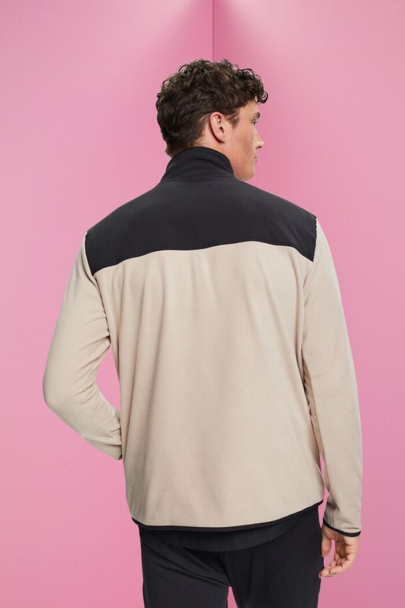 Pánské Mikiny Esprit Long-sleeved Fleece Béžový | KJL469503
