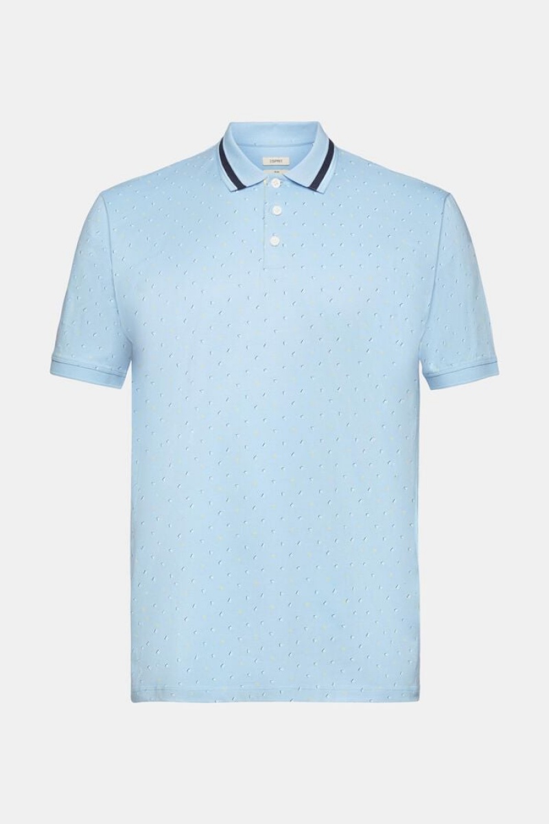 Pánské Polo Triko Esprit All-over Pattern Světle Tyrkysové Blankyt | LPX198542