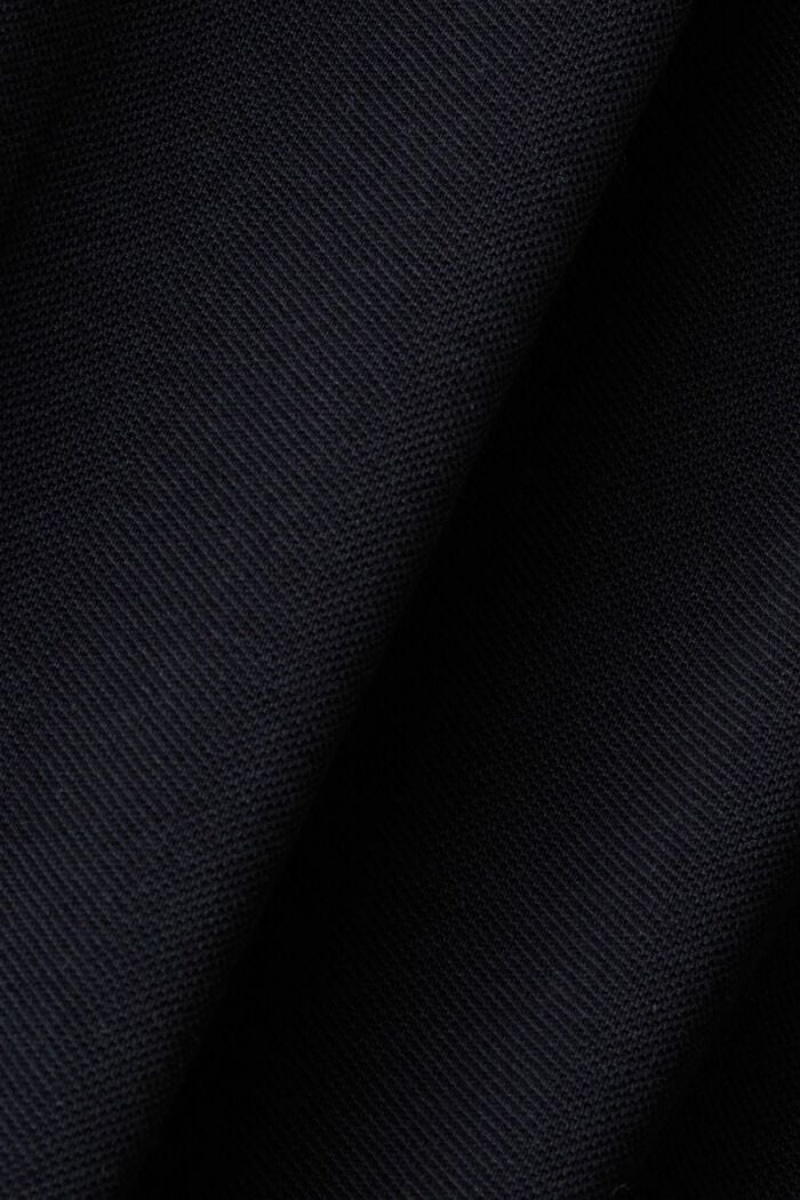 Pánské Polo Triko Esprit Bavlněné Pique With Pruhovaný Collar Černé | LDN964058