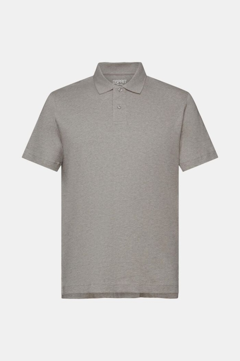 Pánské Polo Triko Esprit Pima Bavlněné Šedé | EMO536018