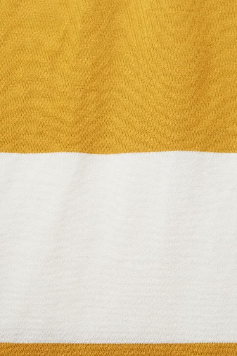 Pánské Polo Triko Esprit Pruhovaný Rugby Žluté | NJI423659