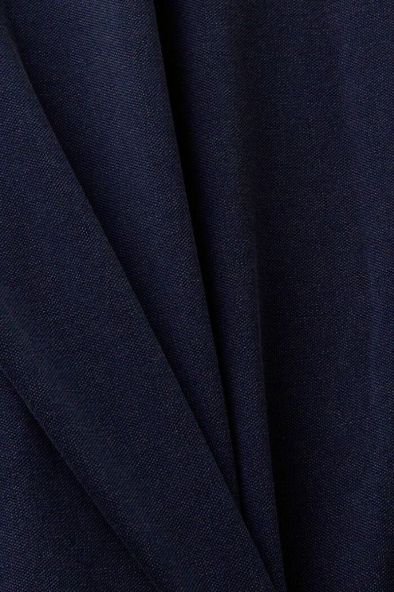 Pánské Polo Triko Esprit Stone-washed Bavlněné Pique Tmavě Blankyt | CMQ360482