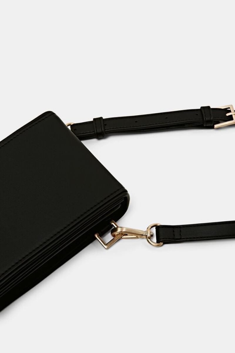 Pánské Tašky Esprit Small Faux Læder Cross Body Phone Černé | GYS834670