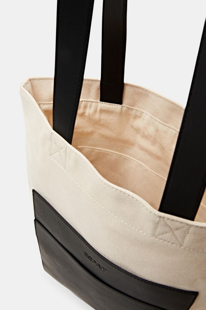 Pánské Tašky Esprit Veganské Læder Trimmed Bavlněné-canvas Černé | YWK639248
