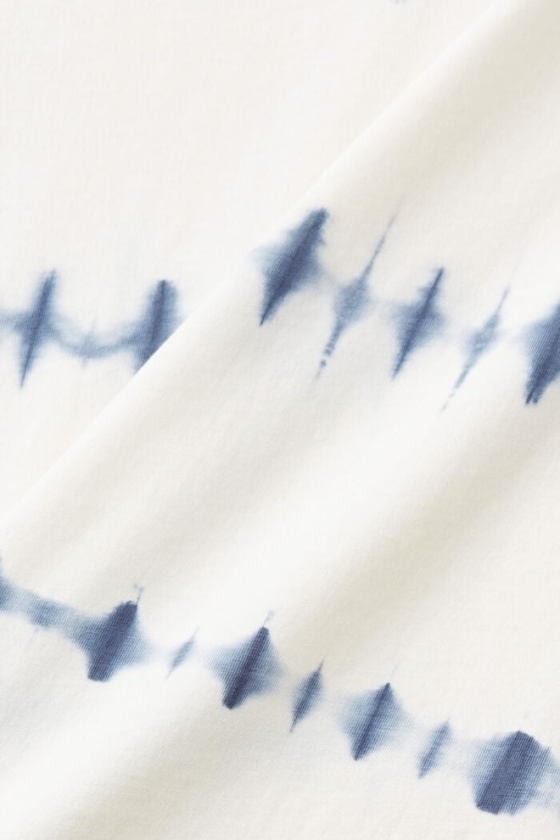 Pánské Tričko Esprit Batik Bavlněné Bílé Blankyt | HZK761029