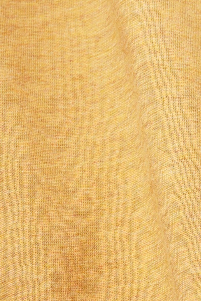 Pánské Tričko Esprit Bavlněné Žluté | TIJ572103
