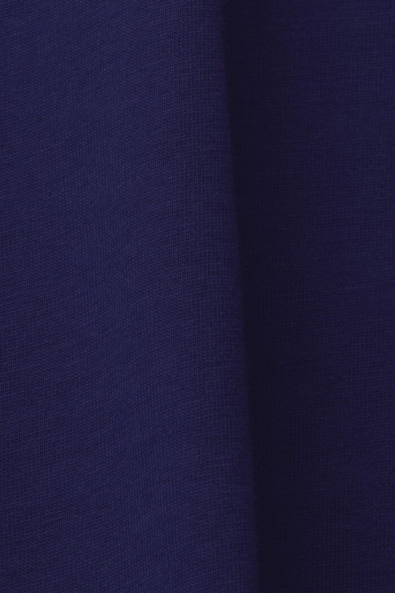 Pánské Tričko Esprit Crewneck With Print,100% Bavlněné Tmavě Blankyt | THY609341