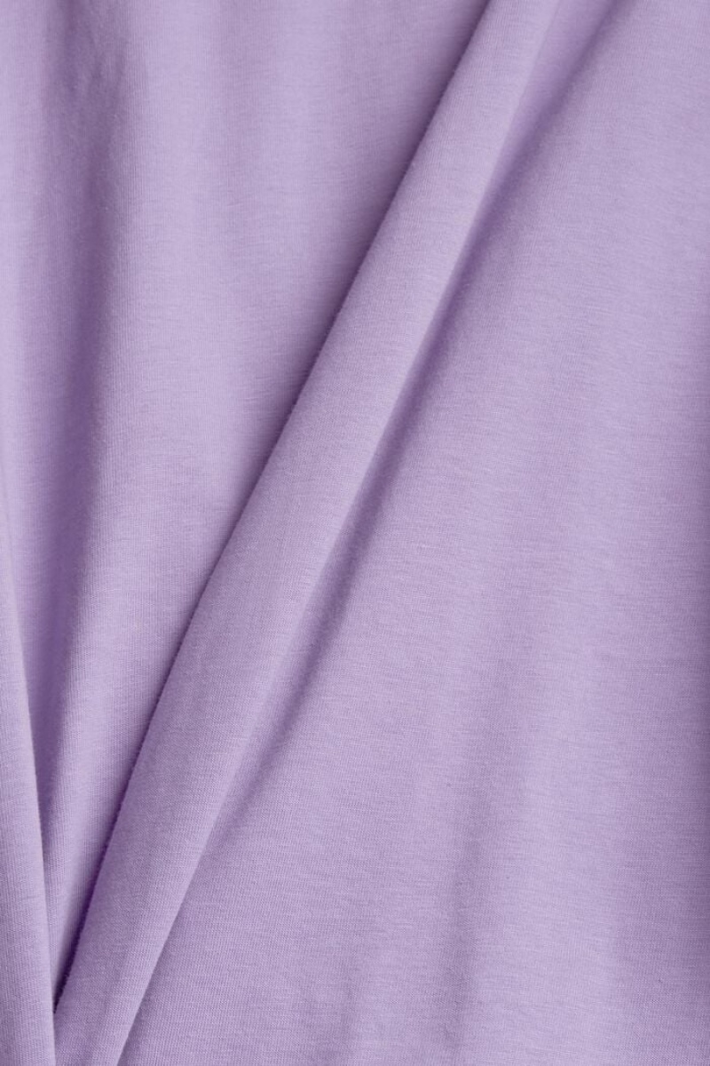 Pánské Tričko Esprit Embroidered Logo Fialové | PZD639728