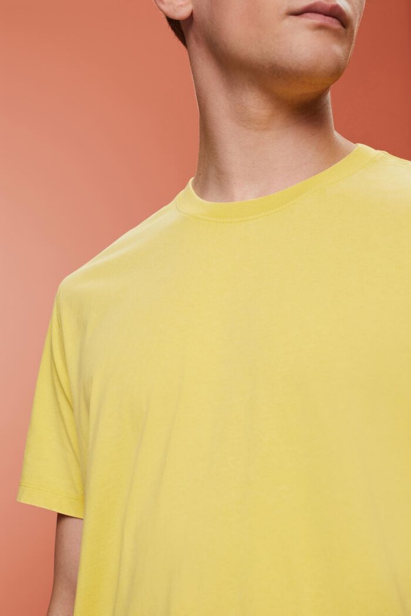Pánské Tričko Esprit Garment-dyed,100% Bavlněné Žluté | MZO091247