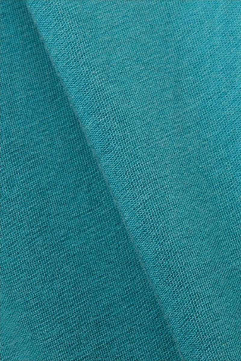 Pánské Tričko Esprit Garment-dyed,100% Bavlněné Tyrkysové Blankyt | ZXO537269