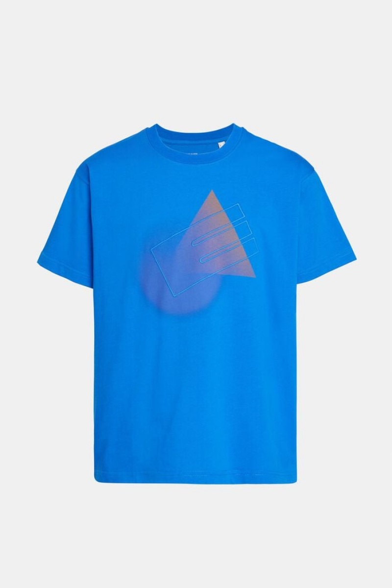 Pánské Tričko Esprit Grafická Reunion Crewneck Print Tee Blankyt | LEJ651704