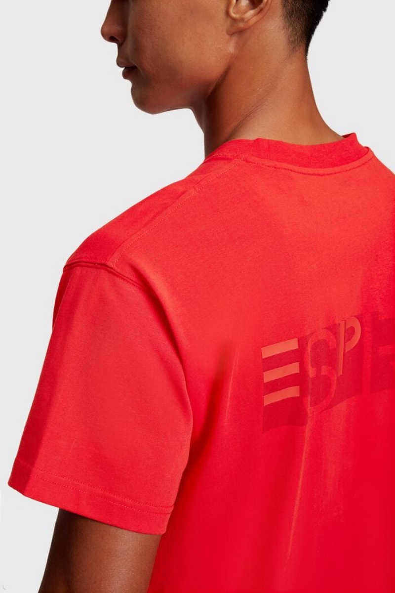 Pánské Tričko Esprit Grafická Reunion Logo Tee Červené | WTF142037