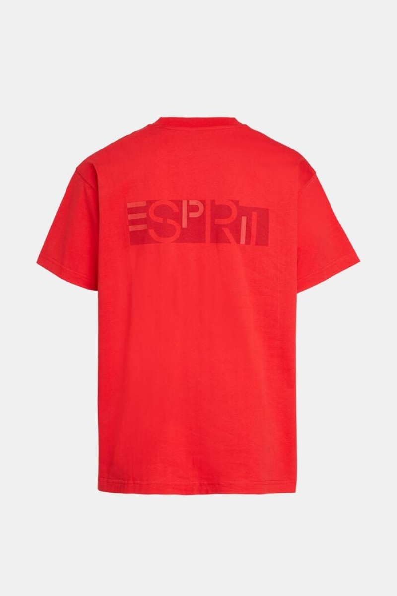 Pánské Tričko Esprit Grafická Reunion Logo Tee Červené | WTF142037