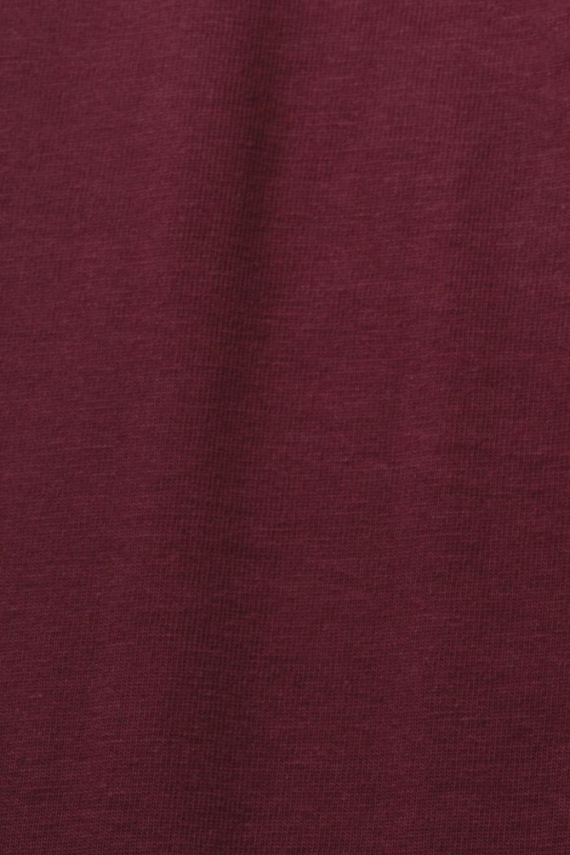Pánské Tričko Esprit Print,100% Bavlněné Vínové | IEN152437
