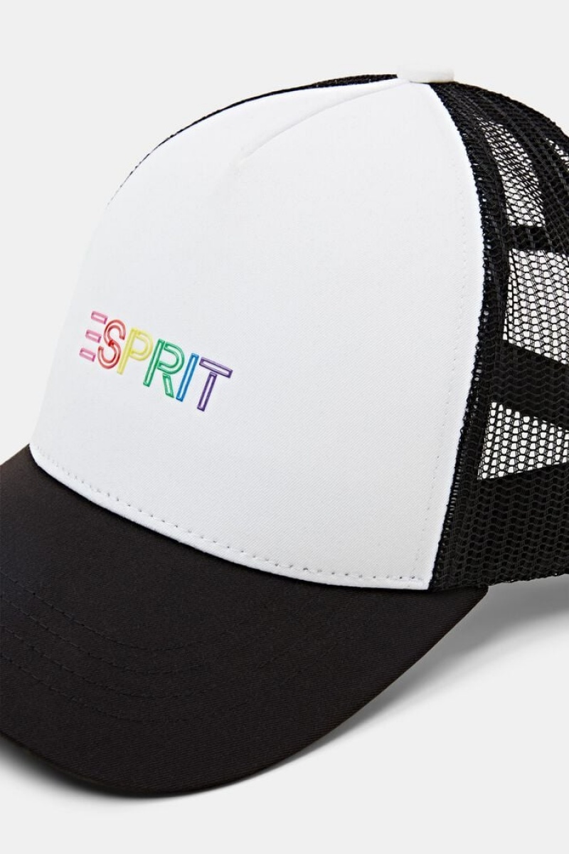 Pánské Čepice Esprit Appliqué Trucker Černé | EKB687520
