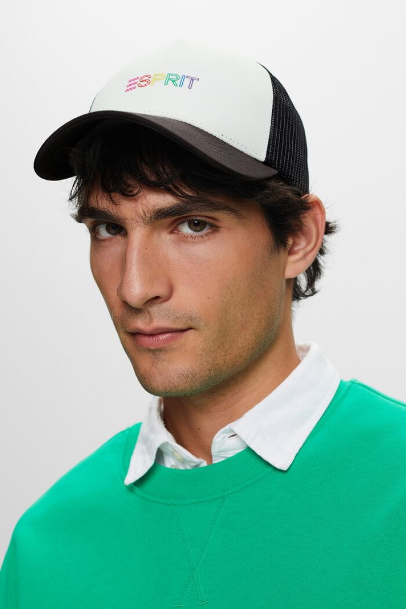 Pánské Čepice Esprit Appliqué Trucker Černé | EKB687520